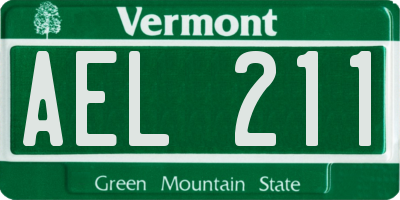 VT license plate AEL211
