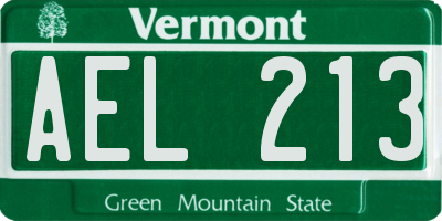 VT license plate AEL213