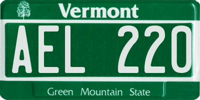 VT license plate AEL220