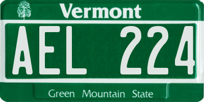 VT license plate AEL224