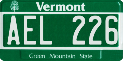VT license plate AEL226