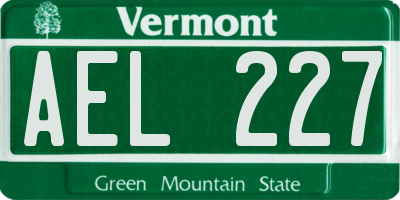 VT license plate AEL227
