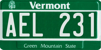 VT license plate AEL231