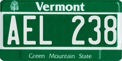 VT license plate AEL238