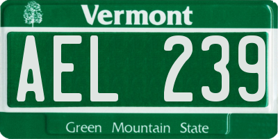 VT license plate AEL239