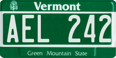 VT license plate AEL242