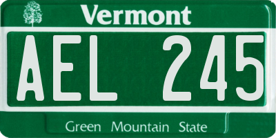 VT license plate AEL245