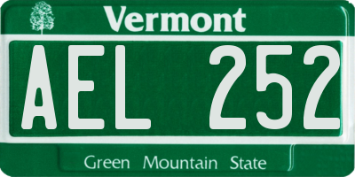 VT license plate AEL252