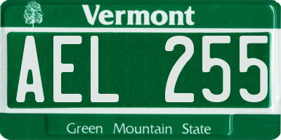 VT license plate AEL255
