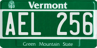 VT license plate AEL256