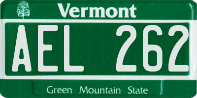 VT license plate AEL262