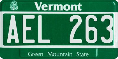 VT license plate AEL263