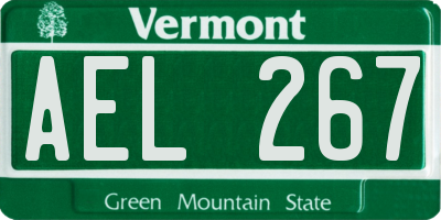 VT license plate AEL267