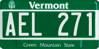 VT license plate AEL271
