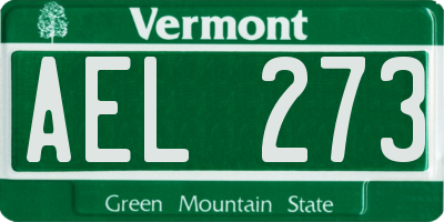 VT license plate AEL273
