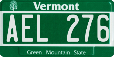 VT license plate AEL276
