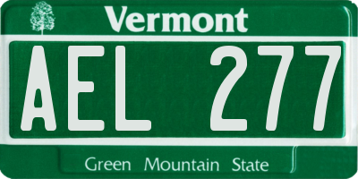 VT license plate AEL277