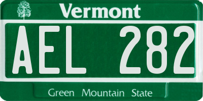 VT license plate AEL282