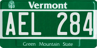 VT license plate AEL284