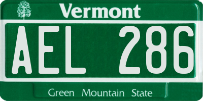 VT license plate AEL286