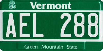 VT license plate AEL288