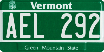 VT license plate AEL292