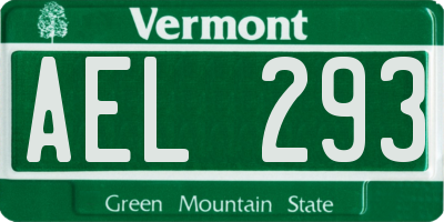 VT license plate AEL293