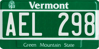 VT license plate AEL298