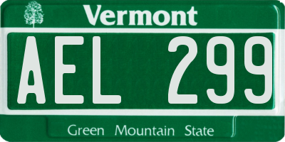 VT license plate AEL299