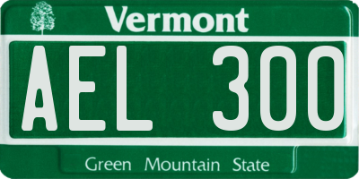 VT license plate AEL300