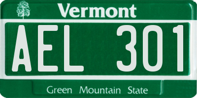 VT license plate AEL301