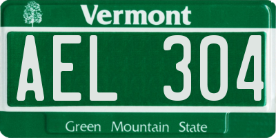 VT license plate AEL304