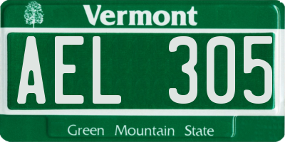 VT license plate AEL305