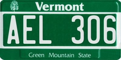 VT license plate AEL306