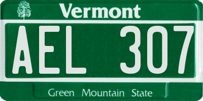VT license plate AEL307