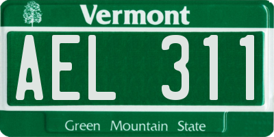 VT license plate AEL311