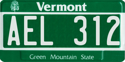 VT license plate AEL312