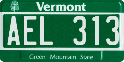VT license plate AEL313
