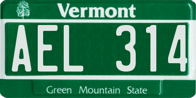 VT license plate AEL314