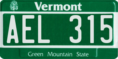 VT license plate AEL315