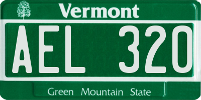 VT license plate AEL320