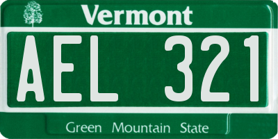 VT license plate AEL321