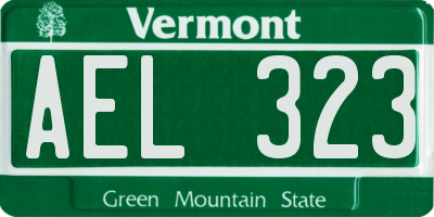 VT license plate AEL323