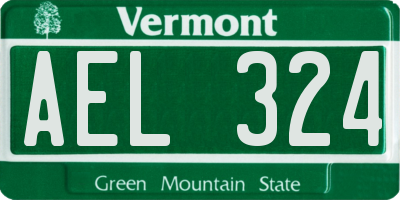 VT license plate AEL324