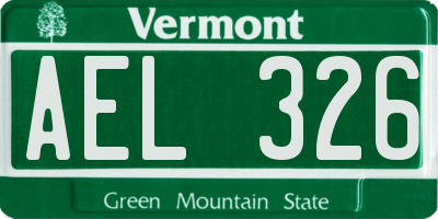 VT license plate AEL326