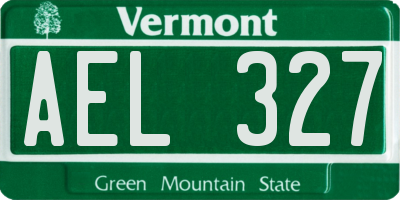 VT license plate AEL327