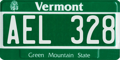 VT license plate AEL328