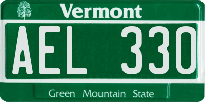 VT license plate AEL330