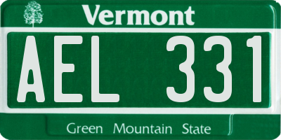 VT license plate AEL331