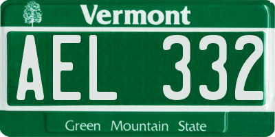 VT license plate AEL332